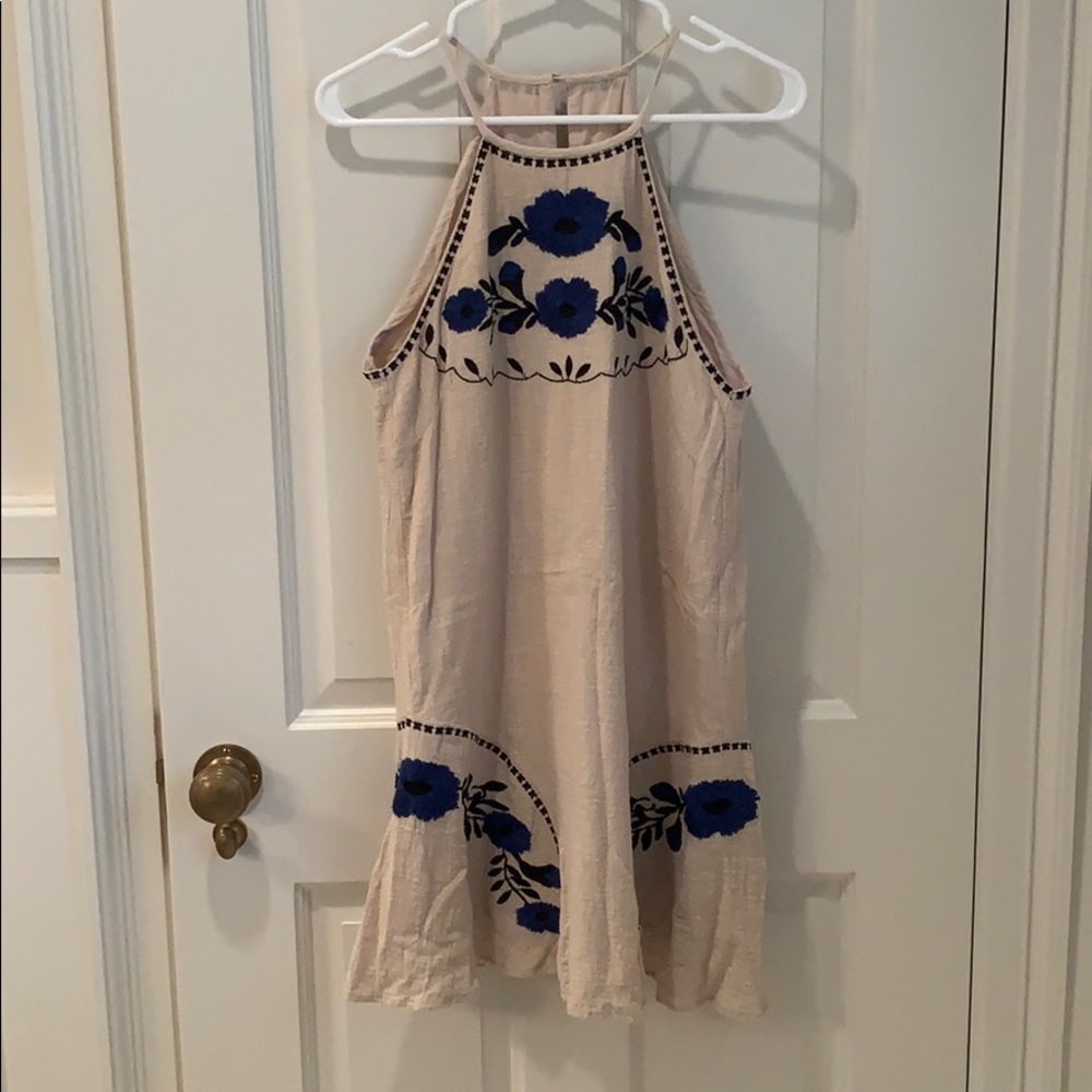 Embroidered linen sundress